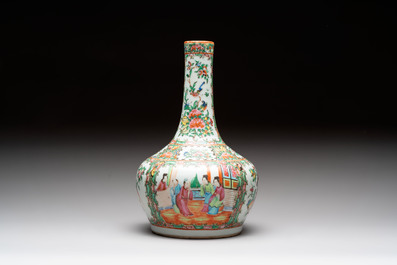 Four Chinese Canton famille rose vases, 19th C.