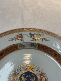 A Chinese famille rose armorial plate with the arms of Carter for the English market, Kangxi, ca. 1722