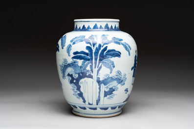A Chinese blue and white 'Lian Sheng San Ji 連升三級' vase, Transitional period