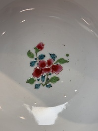 Two Chinese famille rose bowls with flowers and geese, Qianlong