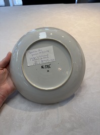 A Chinese famille rose plate with floral design, Johanneum mark, ex-collection of August the Strong, Yongzheng