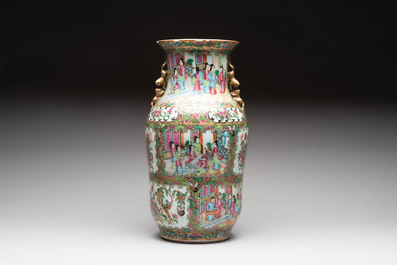 Four Chinese Canton famille rose vases, 19th C.