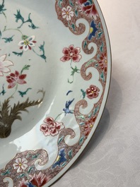 A Chinese famille rose dish with floral design, Qianlong