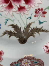 A Chinese famille rose dish with floral design, Qianlong