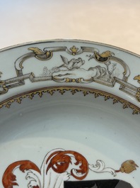 A Chinese armorial soup plate with the arms of Saunders for the English market, Qianlong, ca. 1745