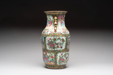 Four Chinese Canton famille rose vases, 19th C.