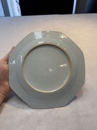 A set of five Chinese famille rose armorial plates with the arms of Simpson impaling Brydges for the English market, Qianlong, ca. 1760