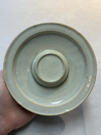 A Chinese qingbai lobed cup and stand, Song