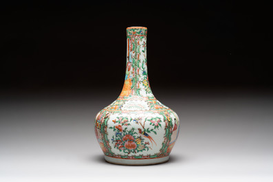 Four Chinese Canton famille rose vases, 19th C.