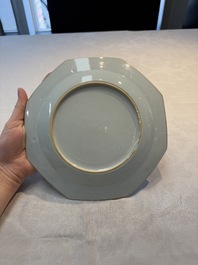 A set of five Chinese famille rose armorial plates with the arms of Simpson impaling Brydges for the English market, Qianlong, ca. 1760
