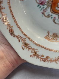 A Chinese polychrome armorial soup plate with the arms of Bennet for the English market, Qianlong, ca. 1765