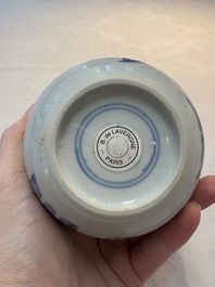 A Chinese blue and white silver-mounted double-gourd 'Li Bai' vase, Kangxi