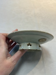 A Chinese qingbai lobed cup and stand, Song