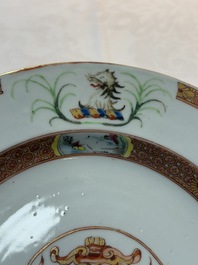 A Chinese famille rose armorial plate with the arms of Carter for the English market, Kangxi, ca. 1722