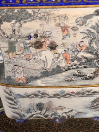 In the manner of Chen Shaofeng 陳兆鳳 (Late Qing Dynasty): 'Qinggong 清供', ink and colour on paper, Cixi mark, 20th C.