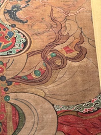 Chinese school: 'Heavenly king', ink and colour on silk, Qing or later
