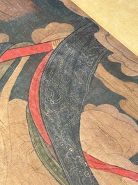 Chinese school: 'Heavenly king', ink and colour on silk, Qing or later