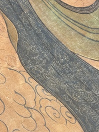 Chinese school: 'Heavenly king', ink and colour on silk, Qing or later