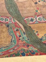 Chinese school: 'Heavenly king', ink and colour on silk, Qing or later