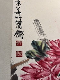 Linlu Xu 许麟庐 (1916-2011): 'Bird and chrysanthemum', ink and colour on paper