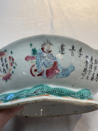 A Chinese famille rose 'Wu Shuang Pu' vase and a tazza, 19/20th C.