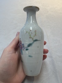 Five Chinese famille rose vases, Kangxi, Qianlong and Ju Ren Tang 居仁堂 mark, 19/20th C.