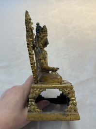 A Chinese gilt-bronze Buddha Amitayus, 18th C.