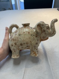 A rare Annamese or Vietnamese polychrome-enamelled 'elephant' jug, 16th C.