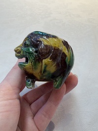 A Chinese sancai-glazed model of a dog, 19th C.
