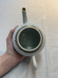 A Chinese famille rose armorial teapot with the arms of Barrow impaling Dighton for the English market, Qianlong, ca. 1755