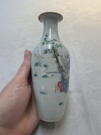 Five Chinese famille rose vases, Kangxi, Qianlong and Ju Ren Tang 居仁堂 mark, 19/20th C.