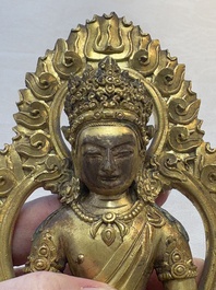 A Chinese gilt-bronze Buddha Amitayus, 18th C.