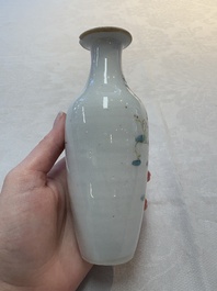 Five Chinese famille rose vases, Kangxi, Qianlong and Ju Ren Tang 居仁堂 mark, 19/20th C.