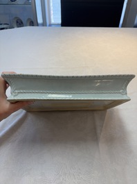 An extremely rare Chinese armorial rectangular basket with the arms of Sioc'han de Kersabiec, Kangxi, ca. 1715