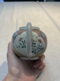 A Chinese famille rose monogrammed teapot with floral design, Yongzheng/Qianlong