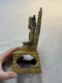 A Chinese gilt-bronze Buddha Amitayus, 18th C.