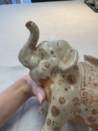 A rare Annamese or Vietnamese polychrome-enamelled 'elephant' jug, 16th C.