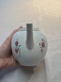 A Chinese famille rose armorial teapot with the arms of Barrow impaling Dighton for the English market, Qianlong, ca. 1755