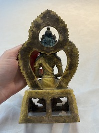 A Chinese gilt-bronze Buddha Amitayus, 18th C.
