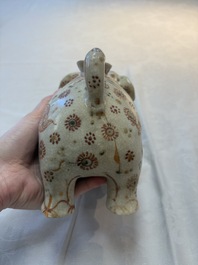 A rare Annamese or Vietnamese polychrome-enamelled 'elephant' jug, 16th C.
