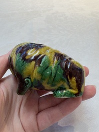 A Chinese sancai-glazed model of a dog, 19th C.