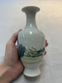 Five Chinese famille rose vases, Kangxi, Qianlong and Ju Ren Tang 居仁堂 mark, 19/20th C.