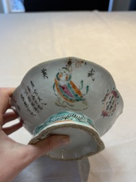 A Chinese famille rose 'Wu Shuang Pu' vase and a tazza, 19/20th C.