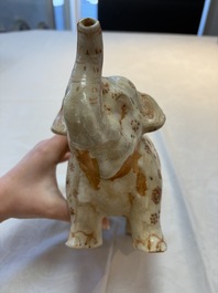 A rare Annamese or Vietnamese polychrome-enamelled 'elephant' jug, 16th C.