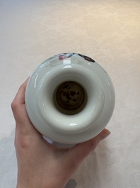 A pair of Chinese famille rose vases with two goddesses, Xi Ping Cao Lu 希平草廬 mark, Republic