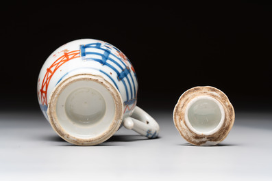 A Chinese famille verte covered bowl, a Dutch-decorated bowl, a gilt-bronze mounted pot-pourri vase and an Imari-style covered jug, Kangxi/Qianlong
