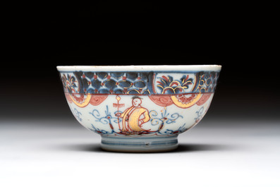 A Chinese famille verte covered bowl, a Dutch-decorated bowl, a gilt-bronze mounted pot-pourri vase and an Imari-style covered jug, Kangxi/Qianlong