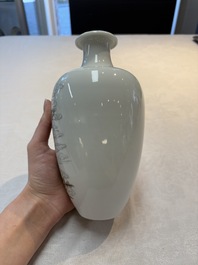 A pair of Chinese famille rose vases with two goddesses, Xi Ping Cao Lu 希平草廬 mark, Republic