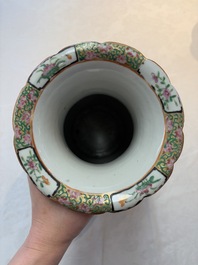 Four Chinese Canton famille rose vases, 19th C.