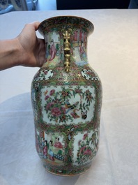 Four Chinese Canton famille rose vases, 19th C.